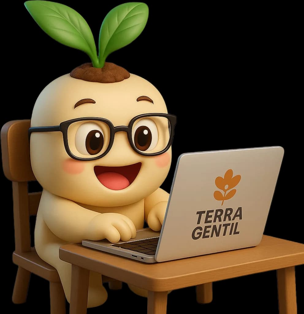 Brotinho mascote da Terra Gentil acenando